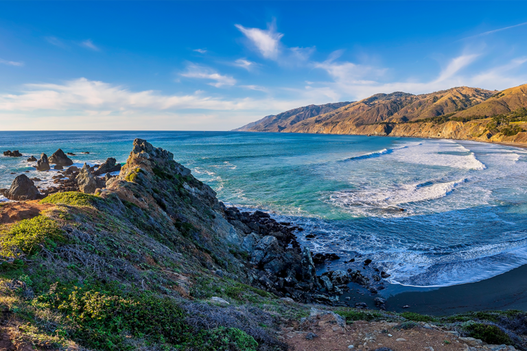 California coast with cliffs and beach
